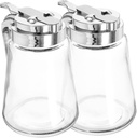 2pcs Glass Syrup Dispenser Leak Sugar Dispenser for Bar Creamer Condiment Elegant and Versatile