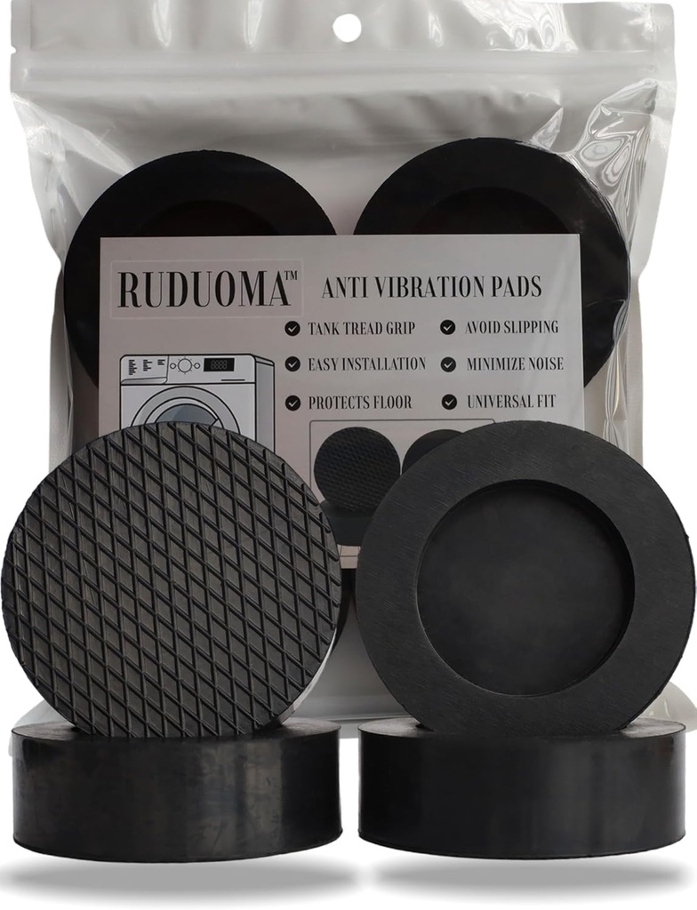 Anti Vibration Pads for Washing Machine,Universal Washer Dryer Support Foot Pads,4 Pcs,Stops Moving Walking,Noise Cancellation,Rubber Anti Slip Muffling Mat,Washer Feet Stabilizer