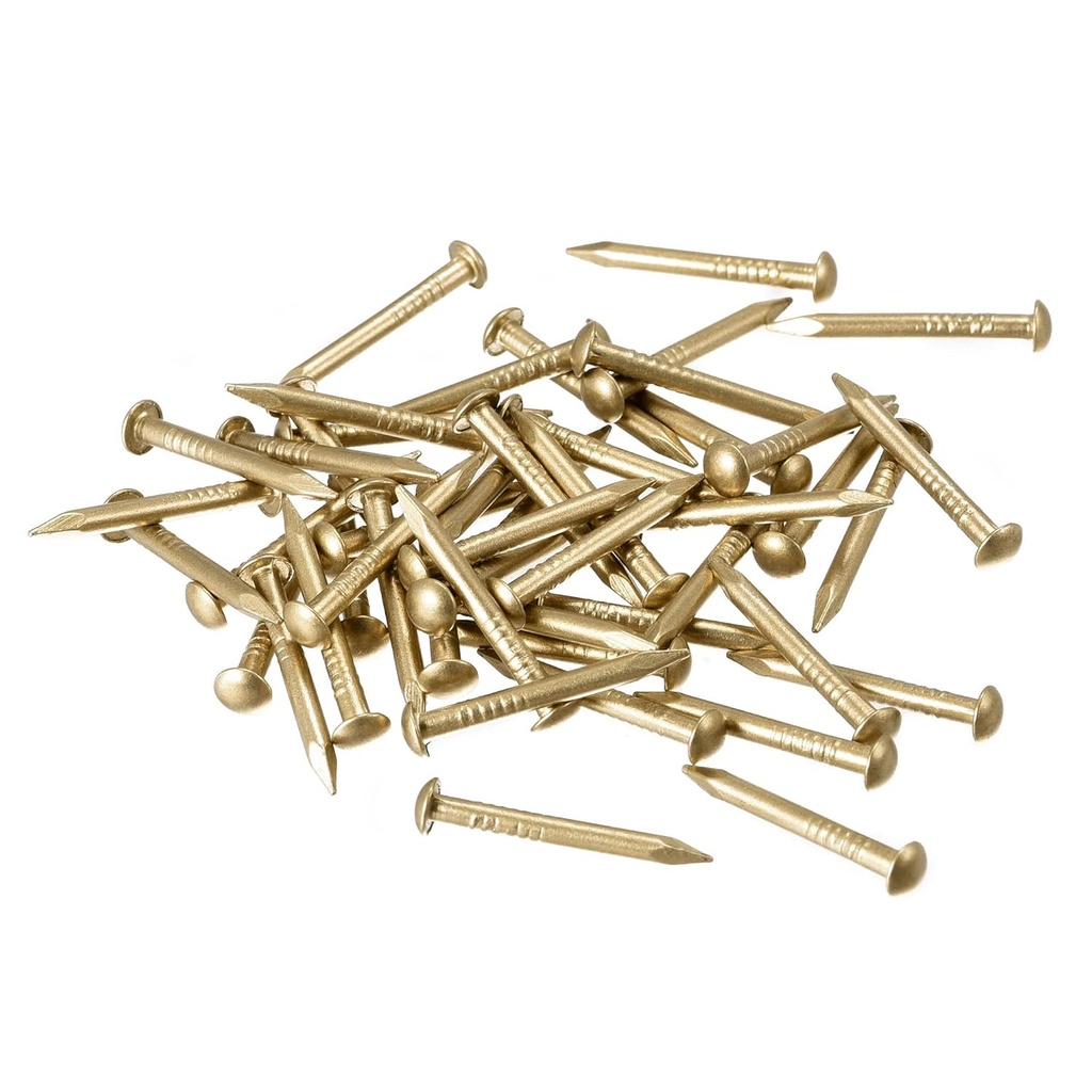uxcell Small Tiny Brass Nails 2x20mm for DIY Decorative Pictures Wooden Boxes Household Accessories 50pcs