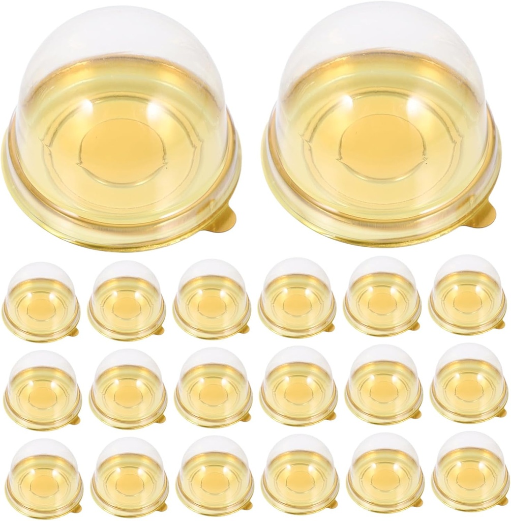 50pcs Round Mini Cake Boxes Lids Dessert Containers for Moon Cakes and Cupcakes Stackable Pastry Holders for Baking and Wedding Favors