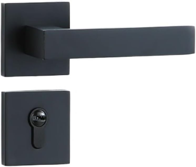 Black Household Solid Wood Space Aluminum Split Bedroom Aluminum Oxide Door Lock Silent Light Luxury Simple Hardware Lock (Size : Y26 Space Aluminum Black)