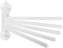 Bathroom Towel Rack, Swivel Towel Rack 180° Rotation 5 Arms, 15inch Swing Out Towel Wall Mounted ABS Plastic Arm Swivel Towel Hanger with Hook