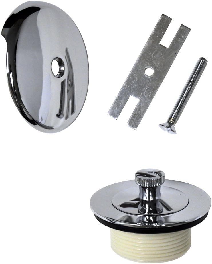 DANCO Universal Lift and Turn Bath Drain Trim Kit with Overflow Plate, Chrome (88966)