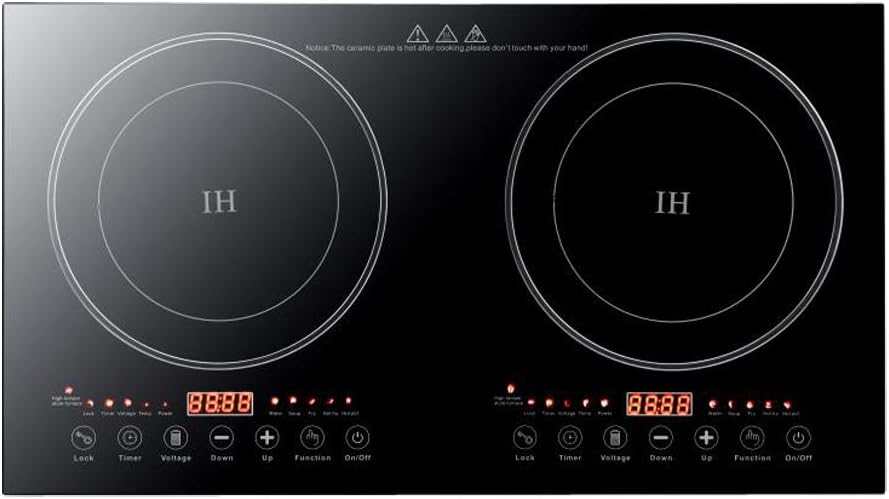 DYRABREST Electric Dual Induction Cooktop,Countertop Double Burner with Adjustable Temperature-Portable Induction Cooker Hot Plate