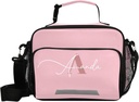 Custom Pink Insulated Lunch Bag with Adjustable Shoulder Strap Lunch Box for Students Women Light Weight Tote Lunch bag for Work Picnic School