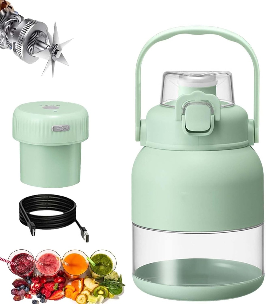 Electric Citrus Juicer 28 Oz, With Straw and Two Lids,3 in 1 Portable Mini Blender Rechargeable,Large-Capacity Wireless Portable Juicer Cup,Food and Juice for Gym/Travel/Kitchen (28 Oz)