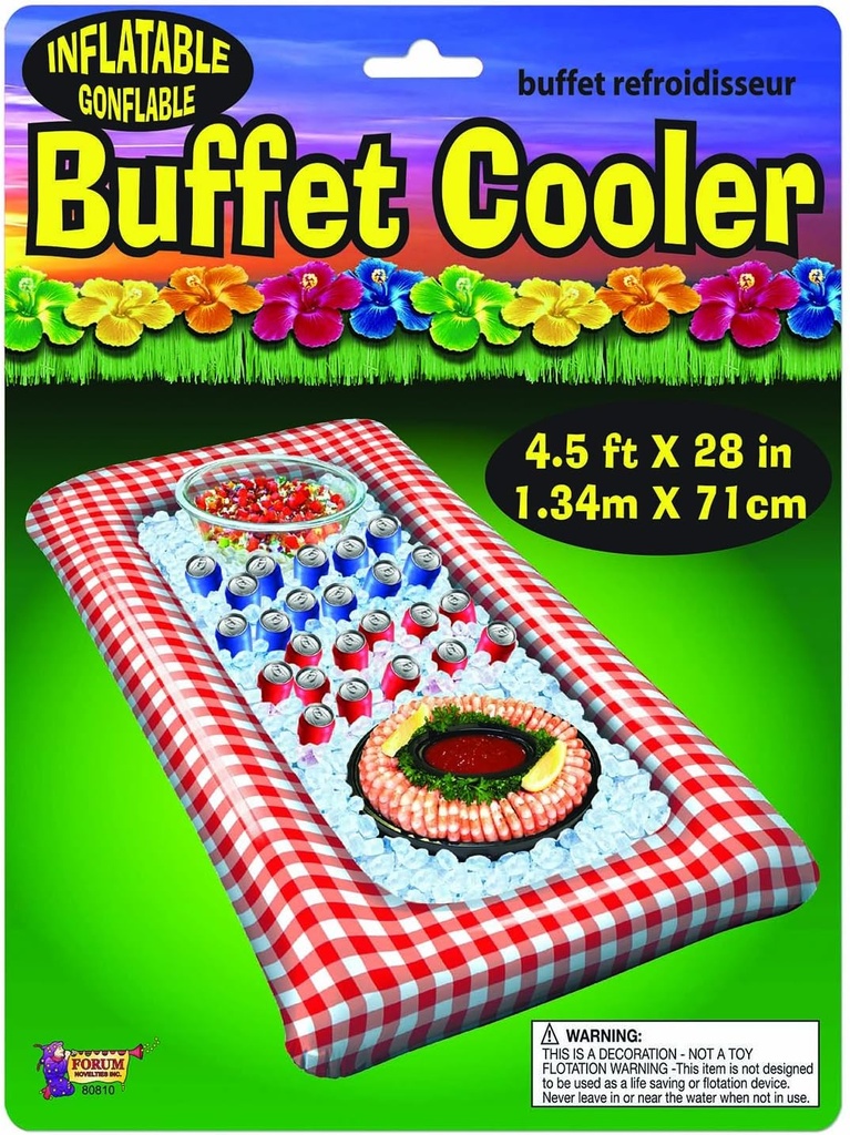 Forum Novelties Gingham Buffet Cooler, Red/White