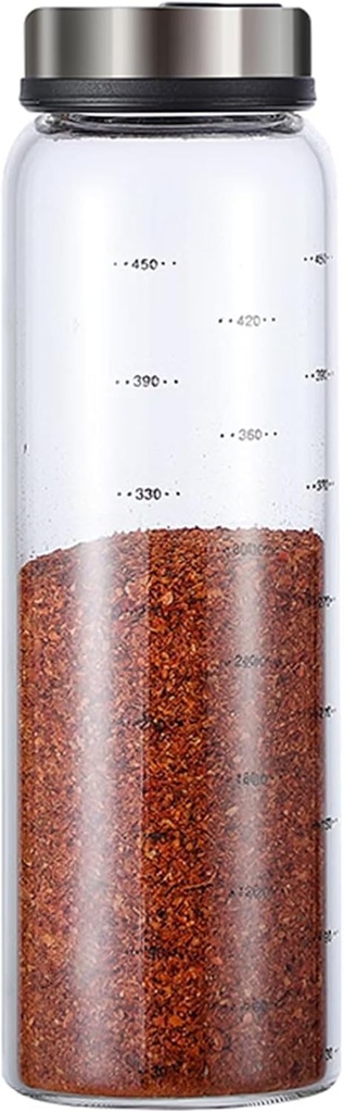 1pc Salt and Pepper Shakers Set 16oz Glass Seasoning Containers with Adjustable Pour Holes for Table Salt Spice Dispenser