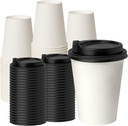 RACETOP [100 pack] Disposable Coffee Cups with Lids 12 oz, Hot Paper Cups with Lids, To Go Cup with Lid
