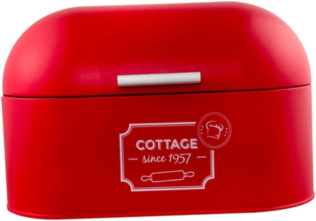 European Style Bread Box Red Bread Storage Container with Smooth Surface Resistant Food Bin for Kitchen Organization Fruits and Daily Essentials