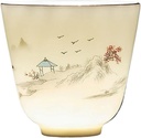 Water cup Jade Porcelain Teacup Elegant Sake Glass Teahouse Ceramics Master's Cup Sheep Fat Jade White Porcelain Tea Set Ceramic Tea Set(White d)
