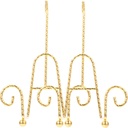 2pcs Dish Display Stand Iron Plate Holder Rustic Design for Kitchen Organization