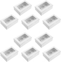 DOITOOL 1set Kraft Paper Muffin Box with Inserts Window for Cupcake Visibility Easy Assembly for Weddings and Parties Food-grade Material for Safe Use