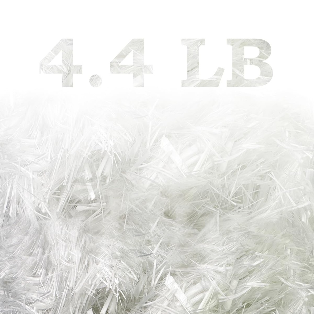 4.4 Lb Fiberglass for Concrete Mix,Concrete Fiber Reinforcement Glass Fibers,3/4'' (19 mm) Fiberglass White Mortar Mix for Crack Resistance in Concretes Construction Walls Gardens Floors