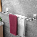 Taozun 24-Inch Bathroom Towel Bar Self Adhesive Double Towel Rack SUS304 Stainless Steel Towel Holder Towel Rail Stick on Wall