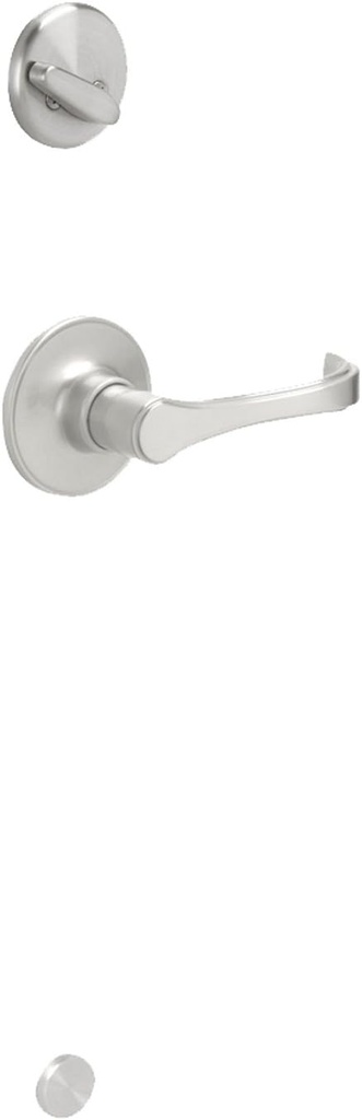 J-Series by Schlage Standard Interior Front Entry Handleset with Torino Door Lever, Interior Side Non-Keyed Thumbturn, Satin Nickel, JH59 TOR 619