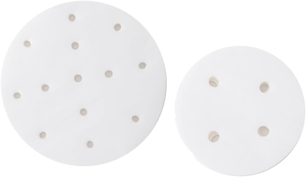 200 Sheets Disposable Steamer Paper Liners for Baskets Non Stick Baking and Steaming Mats with Even Pores Food Grade Silicone Oil Paper for Healthy Cooking and Easy Cleanup