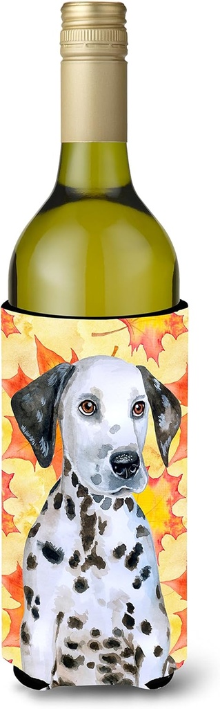 Caroline's Treasures BB9969LITERK Dalmatian Puppy Fall Wine Bottle Hugger, Yellow Bottle Cooler Sleeve Hugger Machine Washable Collapsible Insulator Beverage Insulated Holder