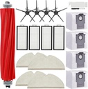 17 Pack Roborock Q7 Replacement Parts Compatible for Roborock Q7 Q7+ Q7 Max Q7 Max+ Vacuum Cleaner,1 Main Brush, 4 Filter, 4 Side Brush, 4 Mop Cloth, 4 Dust Bag
