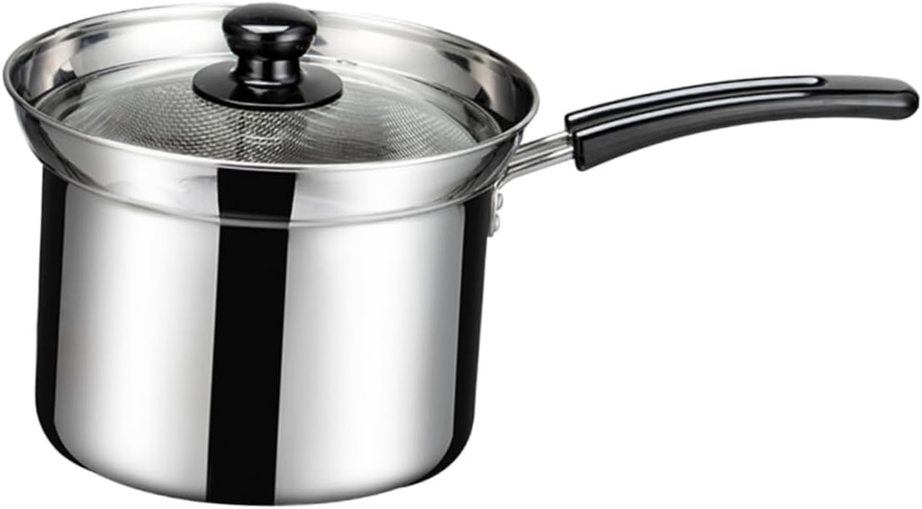 VOSAREA Efficient Ramen Noodle Cooker Stove Top Deep Fryer Basket Pot Strainer Lid Kitchen Essential