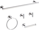 Chrome Bathroom Hardware Set 5 Piece with Towel Racks for Bathroom, SUS304 Stainless Steel Bath Towel Bar Set, 24 Inch Wall Mounted Accessories Kit…