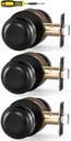 Lanwandeng (3 Pack) Passage Interior Door Knobs Hall and Closet Door Handle Keyless, Matte Black Finish Non-Locking Lockset