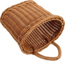 Wall Hanging Storage Basket Imitation Rattan Woven Design for Kitchen Seasoning Flower Display and Home Decor Multi Purpose Retro Hanging Basket for