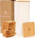 Apace Living FRESHSLICE Bread Container | Bread Keeper with Airtight Lid | Metal Bread Box with Bamboo Lid for Homemade Bread, 5 Liter