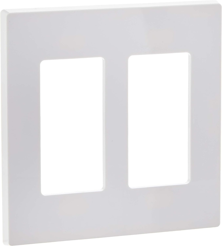 Leviton 2-Gang Decora Plus Screwless Wall Plate, 80309-SW, White