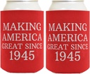 80 Birthday Party Adult Favor Making America Great Since 1945 2-Pack Can Coolie Drink Coolers Thermocoolers