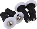 4 Pack Black Toilet Seat Metal Sheet Rubber Expansion Bolt ABS Rubber Metal