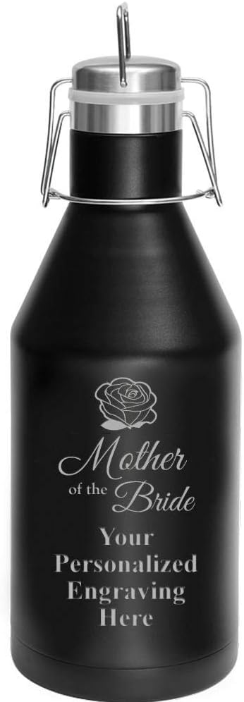 Mother of the Bride Growler, 64 oz Custom Wedding Party Stainless Steel Growler, Engraving Included