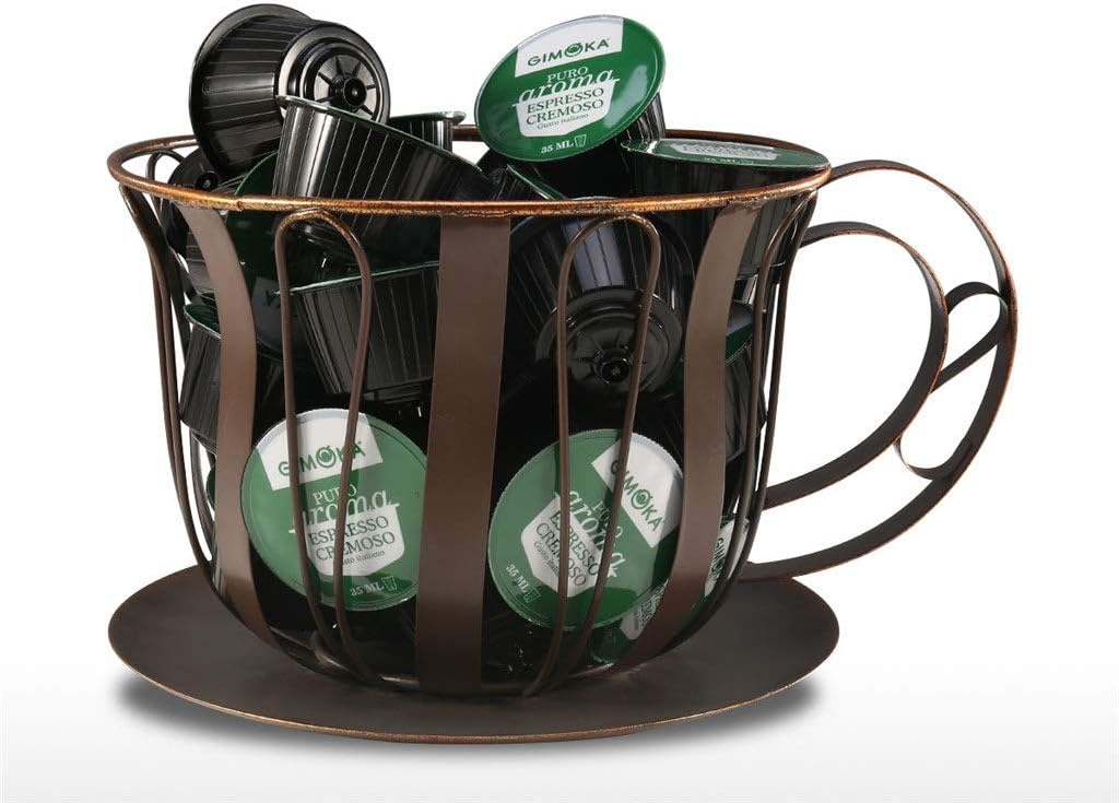 Metal Coffee Pod Container Bowl Coffee Mug Storage Jar Kitchen Basket Home Decoration Accessory