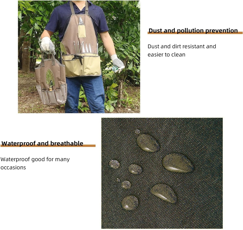 Gardening Apron, Garden Apron for Women with Pockets, Waterproof Cloth Tool Apron Thickening Garden Tools Belt Multifunction for Women Men