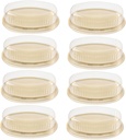 10pcs Transparent Oval Cake Containers Disposable Food Packaging Boxes for Cheesecake Pastries Cookies Lightweight Plastic Trays for Takeaway and Party Desserts