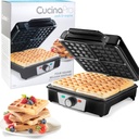 CucinaPro Four Square Belgian Waffle Maker, Extra Large Stainless Steel Kitchen Appliance w Nonstick Waffler Iron Plates Makes 4 Fluffy Waffles, Great Griddle for Family Holiday Breakfast or Xmas Gift