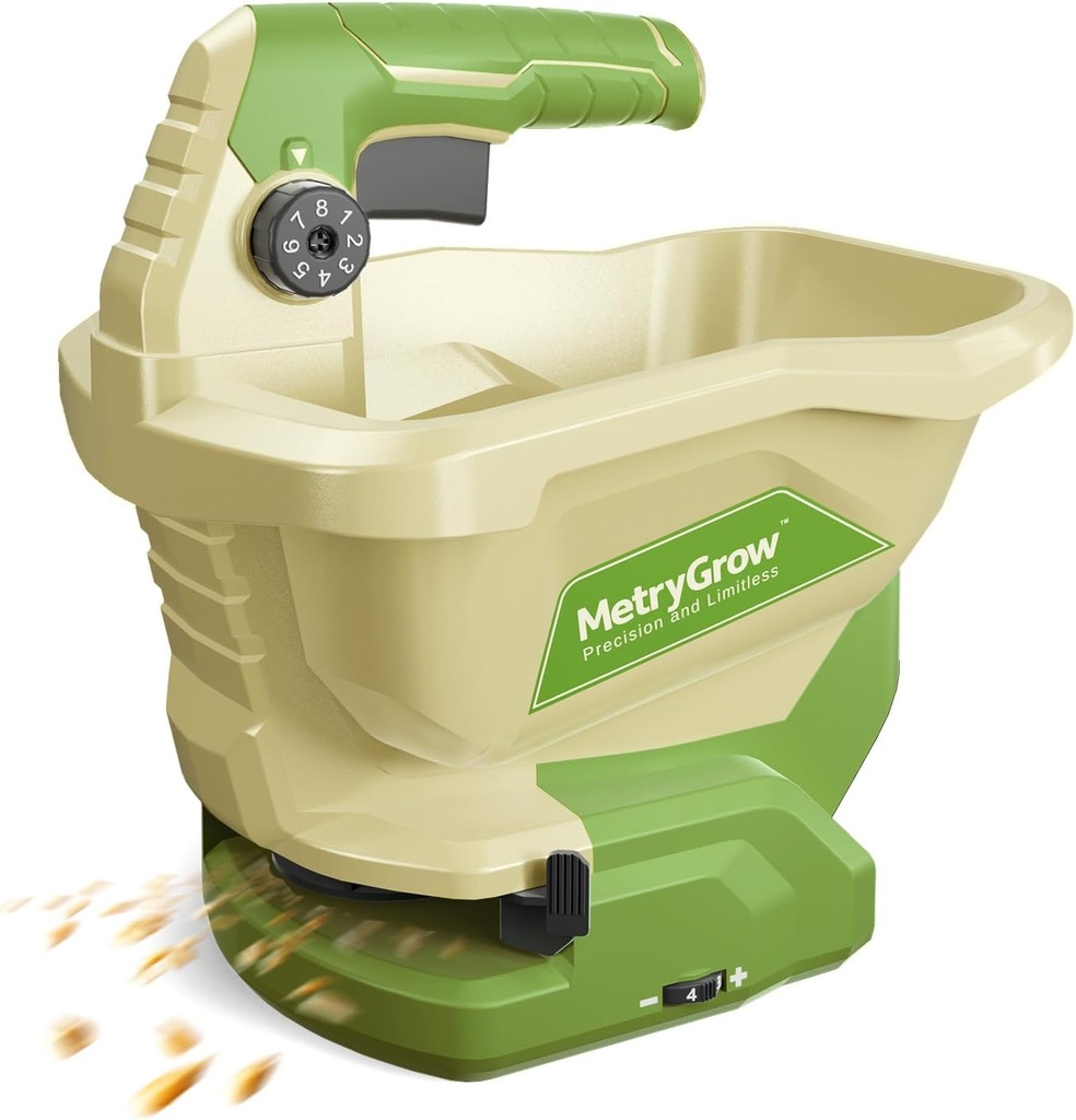 Hand Grass Seed Spreader for Lawns, Fertilizer Broadcast Speader Handheld, Compatible for Makita 18V/21V Li-ion Battery, 3.3 L Capacity, 8-Level