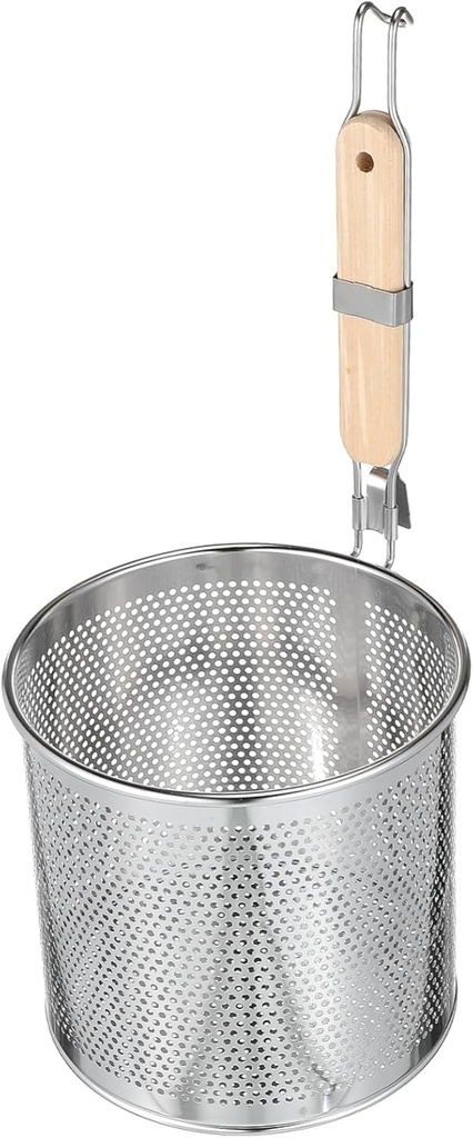 VALICLUD Practical Stainless Steel Noodle Colander Strainer Spoon with Long Handle for Hot Pot Pasta and Vegetables Mesh Basket with Smooth Surface and Hanging Hook Kitchen Cooking Supply