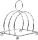 Hemoton Toast Rack, Toast Holder Rack for 2 Slices - Vintage Sturdy Stainless Steel Toast Stand with Ball Feet - 0.5" Wide Gap
