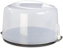 Xavax Round Cake Transport Box (Tall Cake Box, Dishwasher Safe Cake Container with Lid and Carry Handle) Black