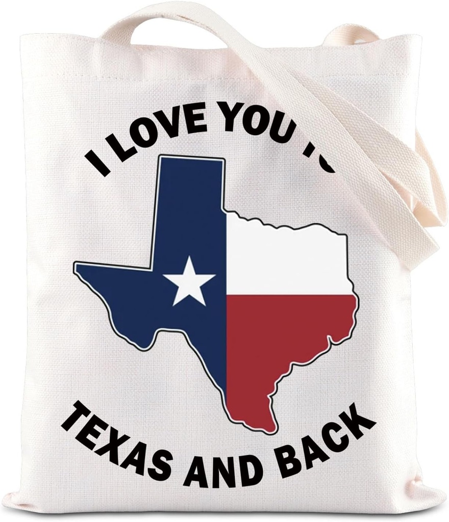 Texas State Gift The Lone Star State Gift I Love You To Texas And Back Tote Bag Texas Trip Shopping Bag Moving Away Gift