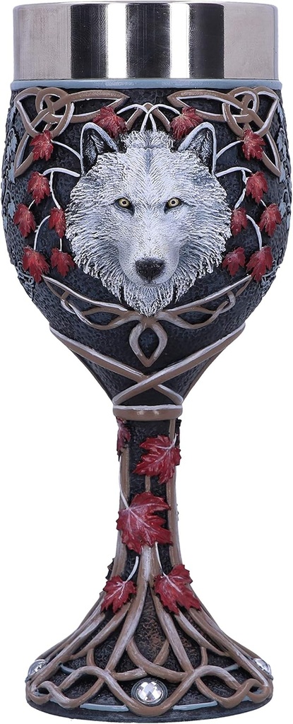 Nemesis Now Lisa Parker Guardian of The Fall White Autumn Wolf Goblet