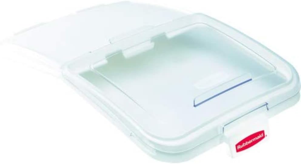 Rubbermaid Commercial Products ProSave Sliding Lid with 4 Cup Scoop, 32/64 Gallon Capacity, Clear, Compatible with Rubbermaid BRUTE Trash Can