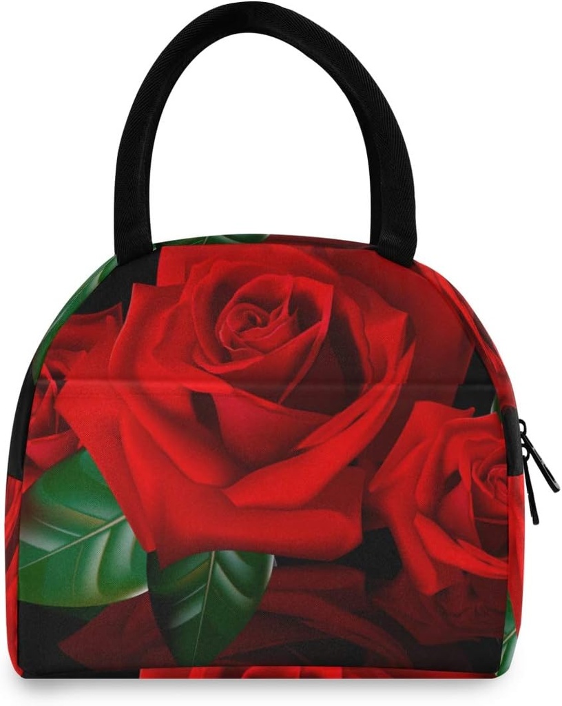 Red Rose Lunch Bag Tote Bag Lunch Bag for Women Lunch Box Insulated Lunch Container