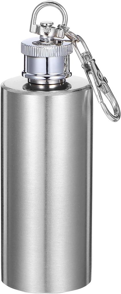 Mini Flask: 2 Oz Compact Stainless Steel Pocket Flask Keychain For Hiking Camping Travel - Stylish Mini Wine Bottle For Men Women Present