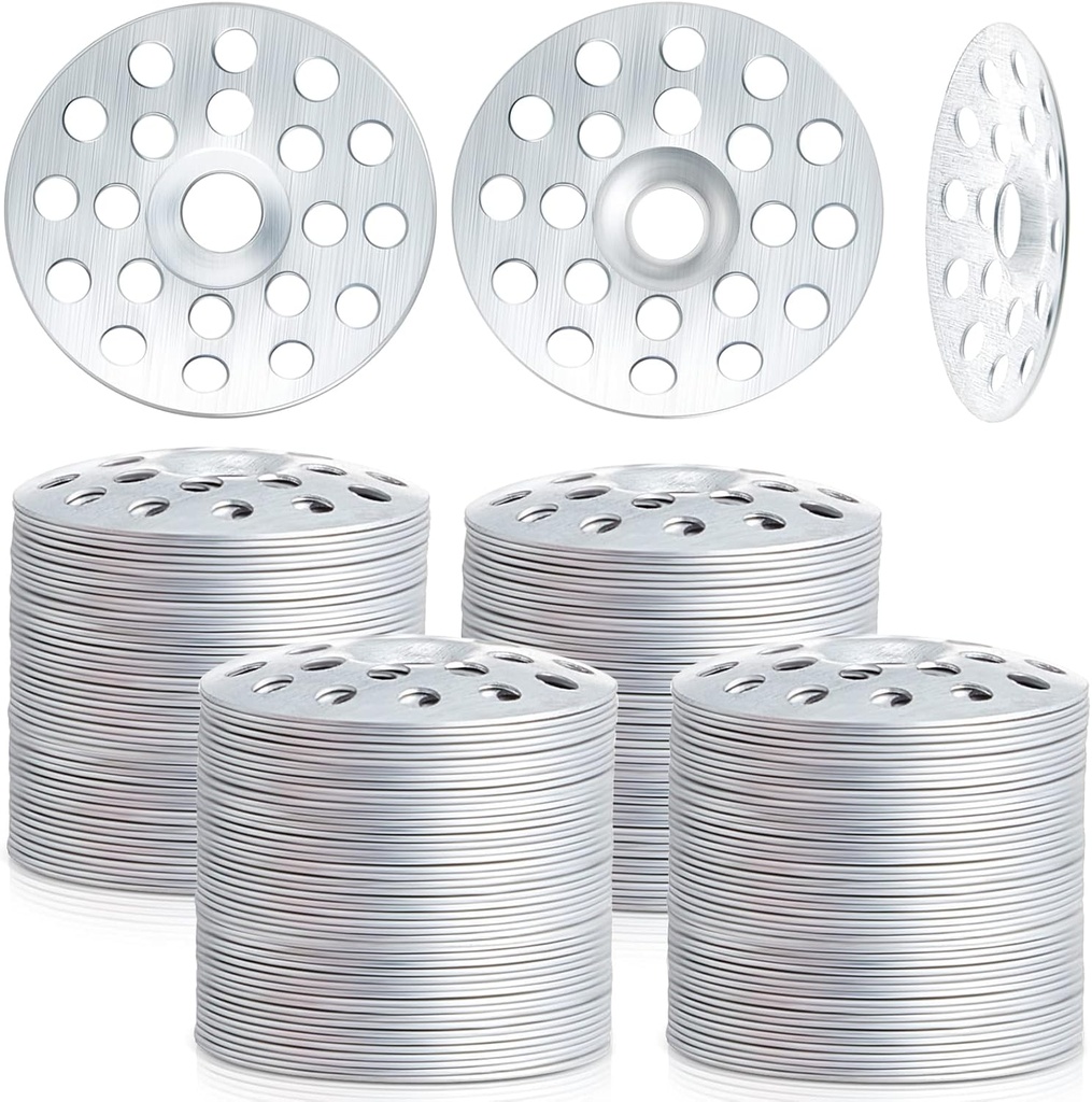 400 Pcs 1 Inch Zinc Plated Plaster Washers Metal for Screws Profile Flat Ceiling Washers Repair Rings Plaster Buttons for Wall Ceiling Drywall Hole Fixing