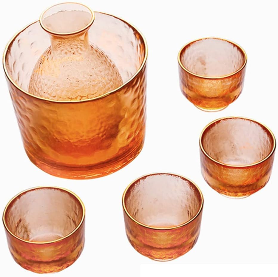 Refineness Sake Set, Glass Sake Cups,Japanese Sake Set,Japanese Tea Cups,Soju Glass,Saki Cup Set,Sake Glasses,Sake Cup Warmer