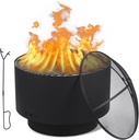 GarveeLife 26 in Smokeless Fire Pit, Fire Pits for Outside Wood Burning with Fire Poker, Mesh Lid, Cooking Grate, Cover, Portable Patio Bonfire Pit for Outside BBQ, Yard, Garden, Camping
