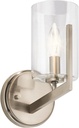Kichler Nye 9.75" 1 Light Wall Sconce with Clear Glass in Classic Pewter