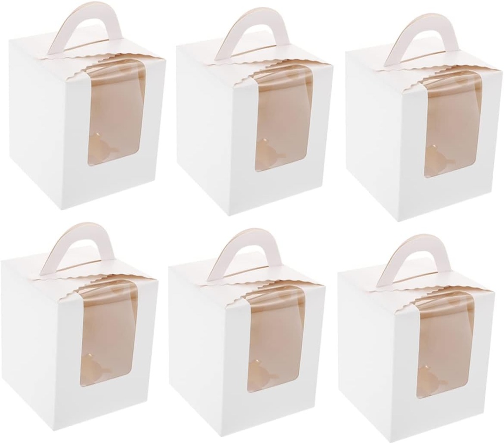 1set Portable Cake Box Muffin Wrapping Containers Window Lightweight Design for Easy Carrying for Desserts Pastries and Treats for Parties and Events